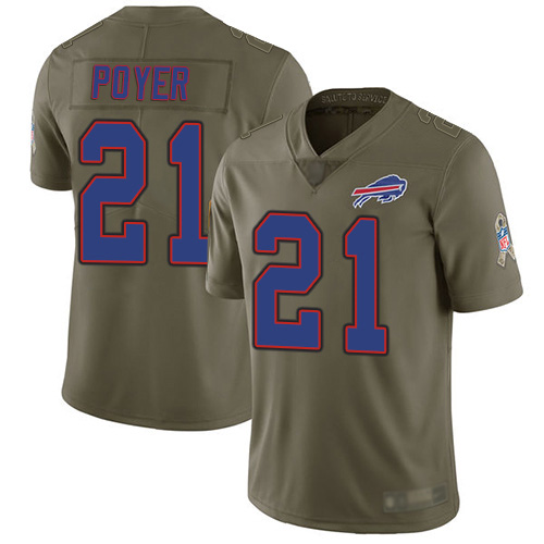 Men Buffalo Bills #21 Jordan Poyer Limited Olive 2017 Salute to Service NFL Jersey